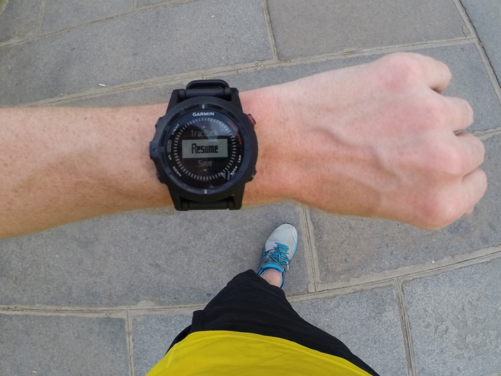 Garmin Fenix2 save and pause screen