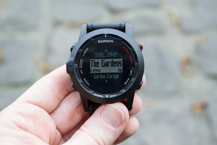 Garmin Fenix2 Navigation Waypoint Selection