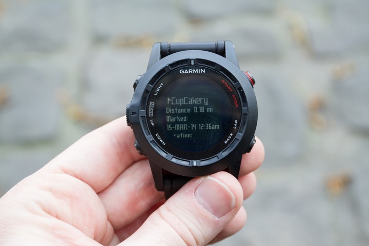 Garmin Fenix2 Navigation Waypoint Selection Details