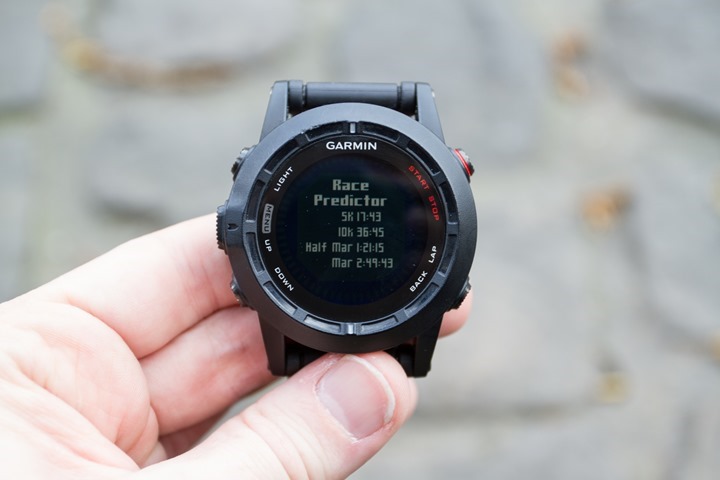 Garmin Fenix2 Race Predictor