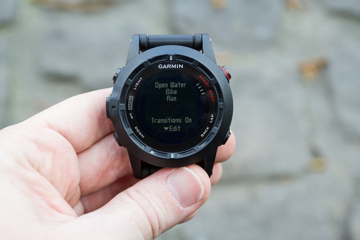 Garmin Fenix2 Multisport Mode Enable Transitions