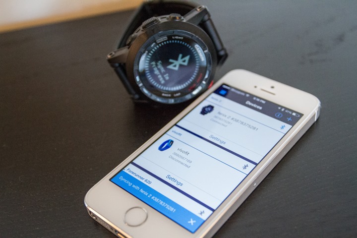 Garmin Fenix2 Mobile Sync