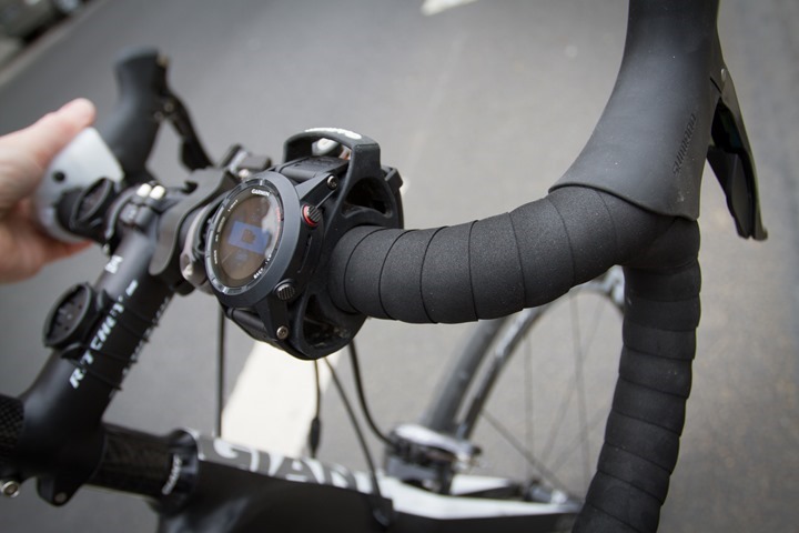 Garmin Fenix2 mounted to bike