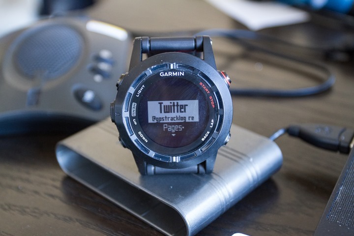 Garmin Fenix2 Twitter Alerts