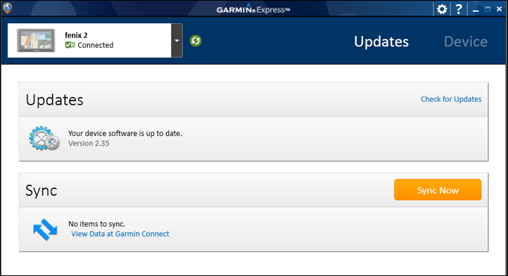 Garmin Express with Fenix2