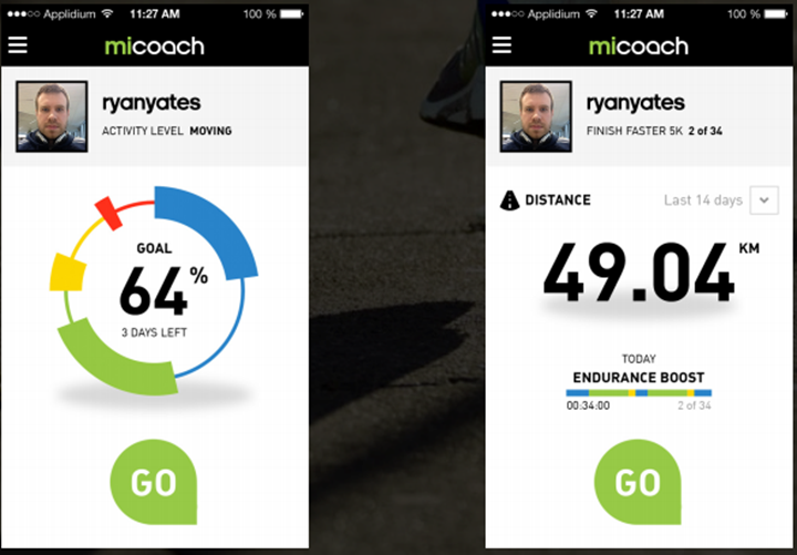 adidas micoach dashboard