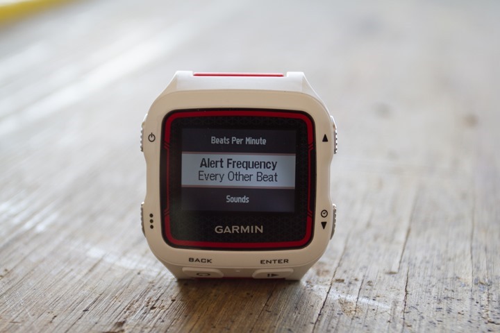 Garmin FR920XT - Alert Frequency