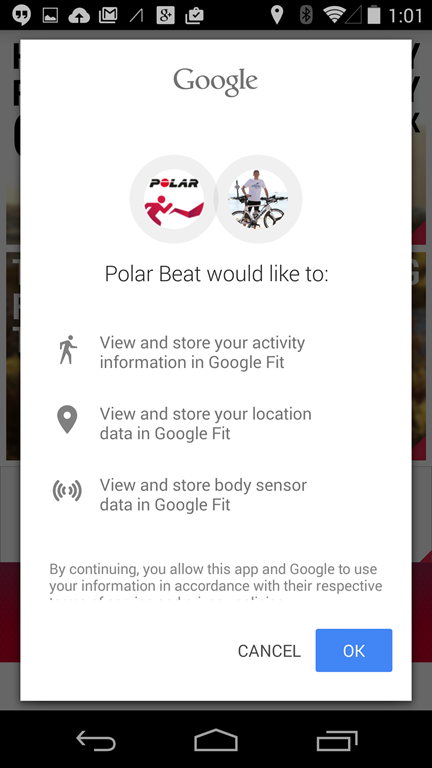 polar beat google fit