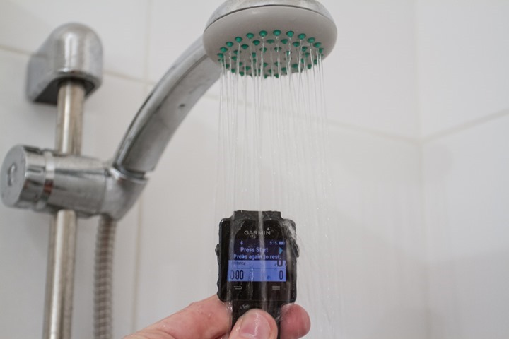 Garmin-Waterproofing-Shower