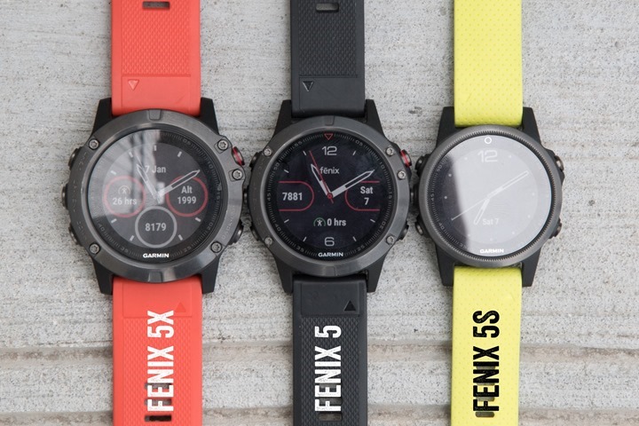 Comparison of garmin store fenix 5 series