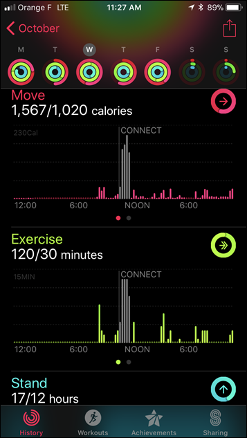 Apple Watch Series 3 Activity Totals App