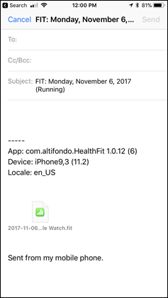 Apple Watch Series 3 HealthFit E-Mail Option