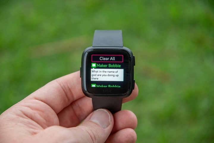 how to set up fitbit versa 2 text messages