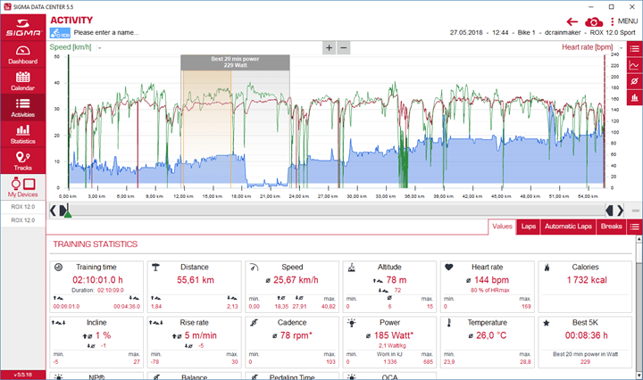 Sigma Sport GPS Compteur Vélo - ROX 12.1 EVO - Basic - blanc - BIKE24