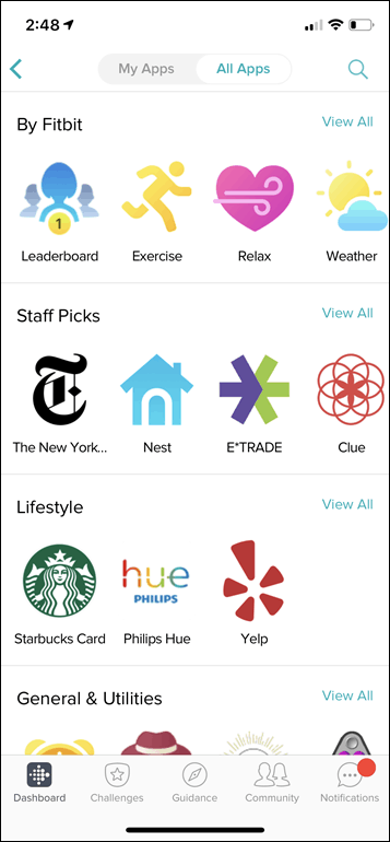 Fitbit Versa App Store - Apps Listing
