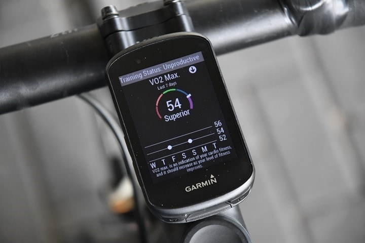 garmin edge 820 vo2max