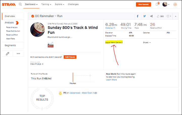 Strava apple watch online series 5