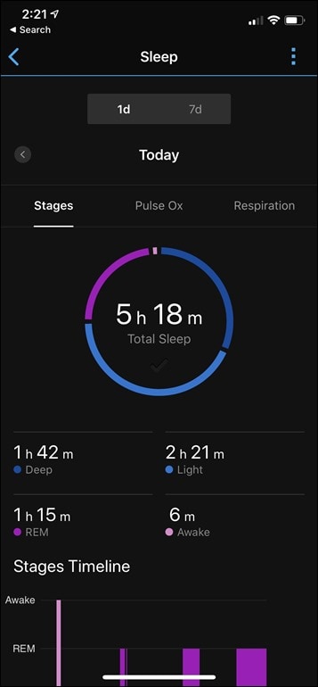 Garmin sleep clearance