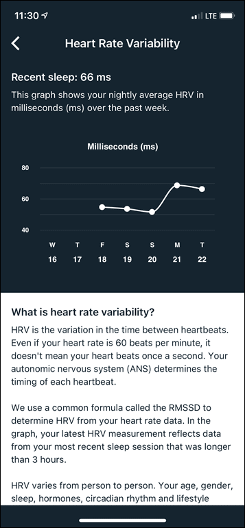 Hrv outlet fitbit sense