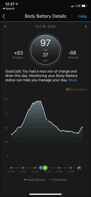 Body Battery™ Energy Monitoring