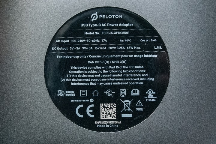 PelotonBikePlus-Close-USB-C-Power-Supply