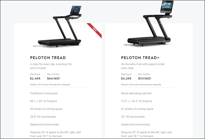 peloton treadmill subscription cost