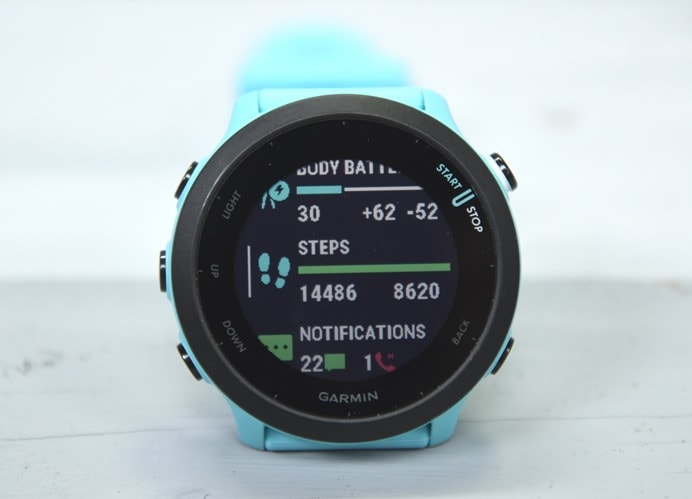 Garmin forerunner store 235 steps screen