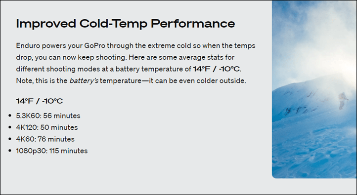 GoPro HERO 12 HERO11 & HERO10 & HERO9 Enduro Rechargeable Battery 1720mAh  Battery Improves Cold-weather Increases recording time