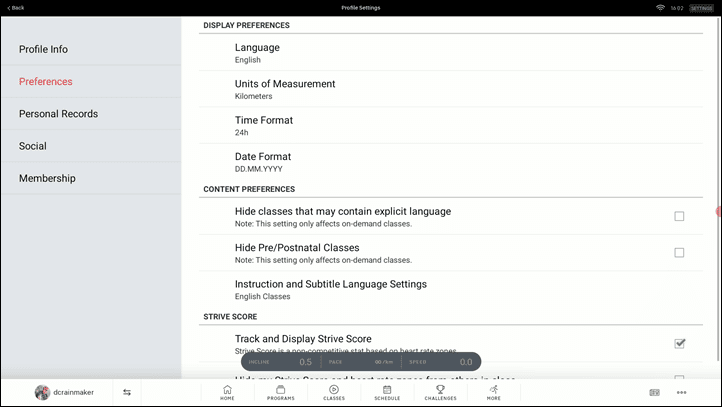 Peloton-Tread-User-Settings