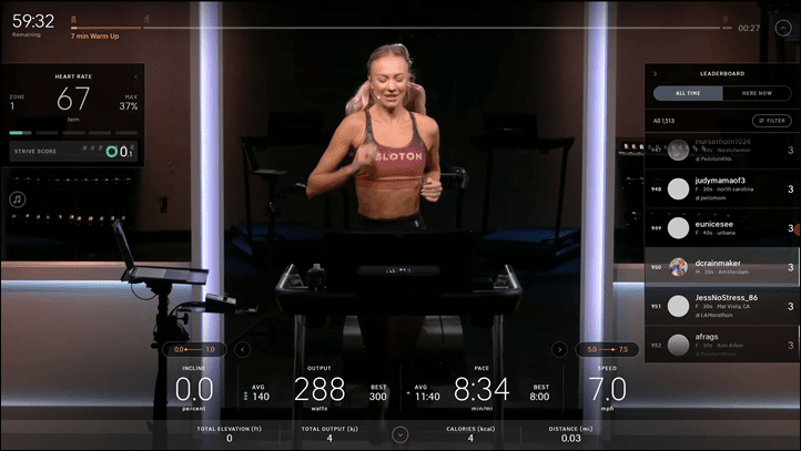 Peloton treadmill classes sale