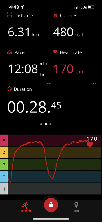 Polar h10: why is my heart rate flat on the app, but continuous on