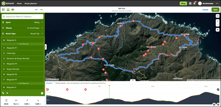 KomootNorthTenerifeTour