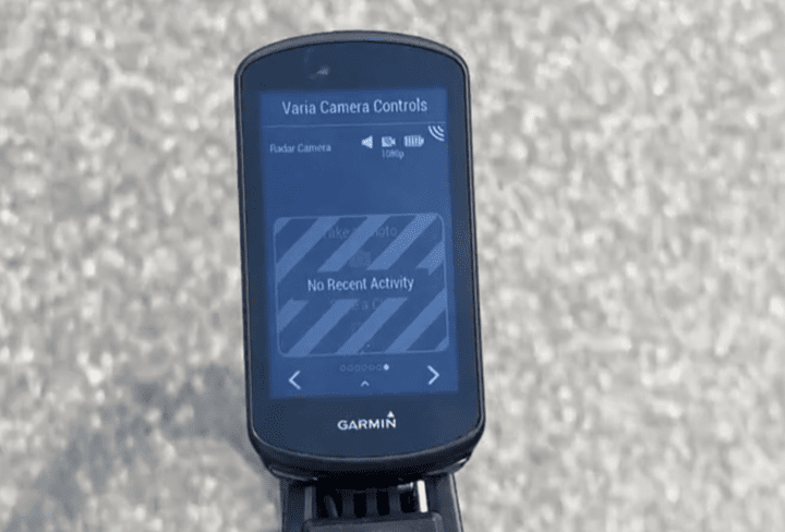 varia on garmin watch