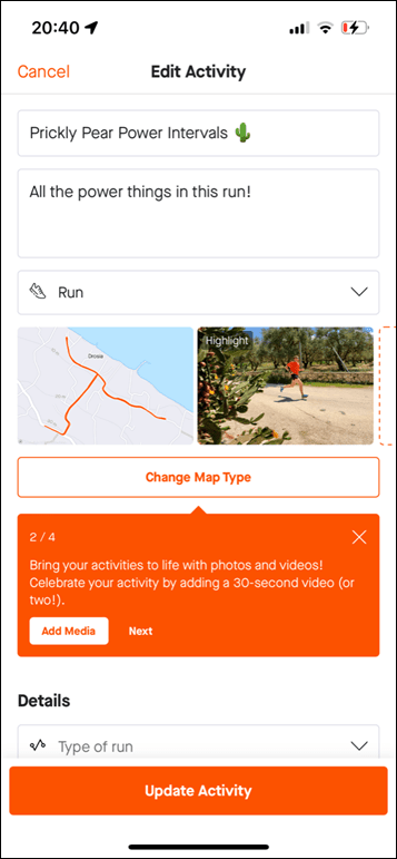 Change Activity Type – Strava Support