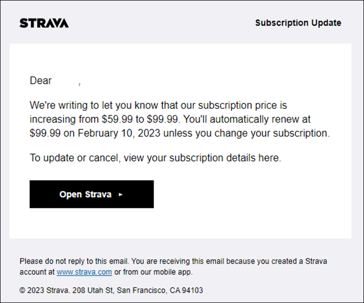 Email Strava 