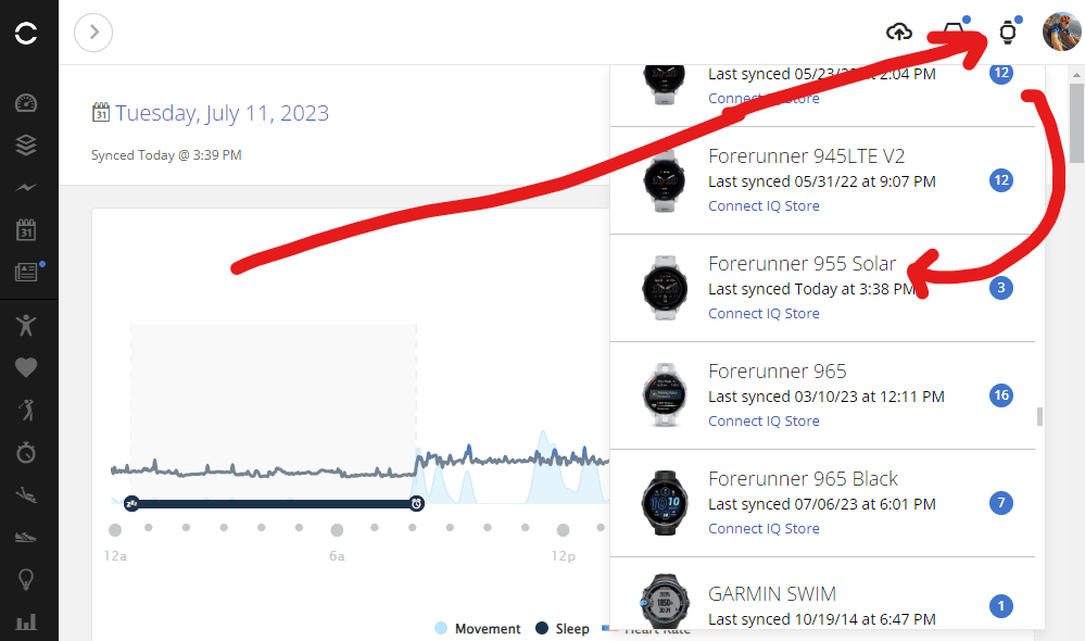 Garmin discount connect badminton