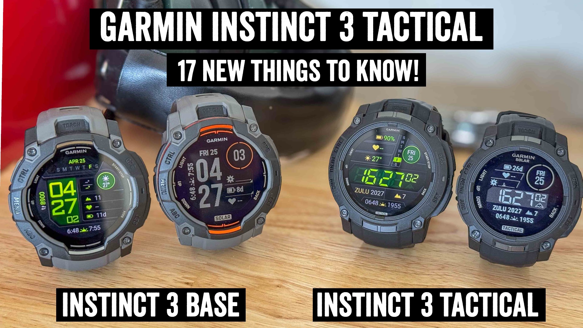 Garmin Instinct 3 Tactical vs Instinct 3 Hands-on: Everything You