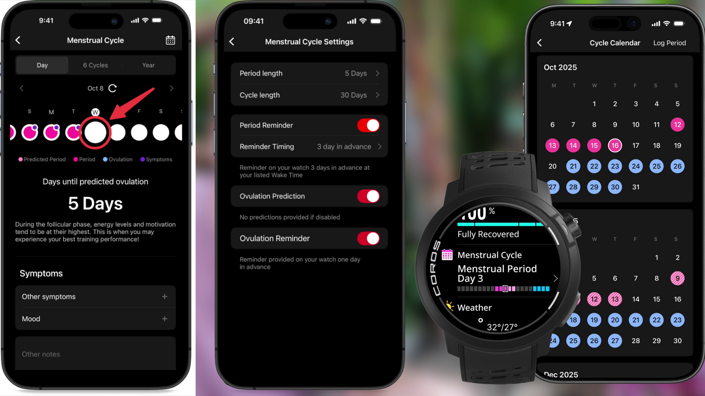 COROS Pace4 CycleTracking.