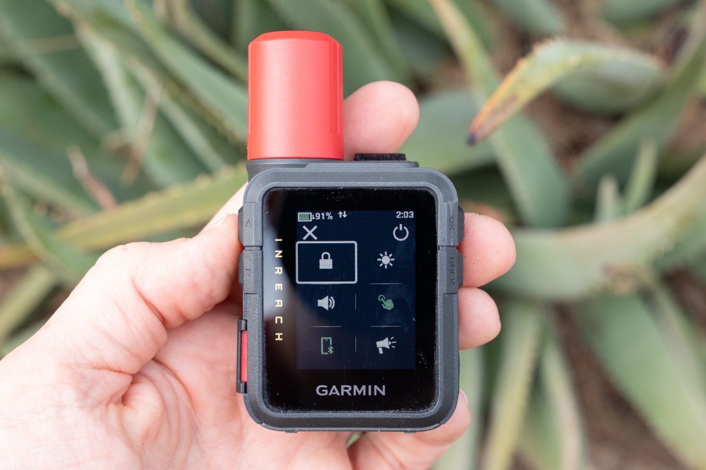 Garmin InReach SwipeDownMenu.