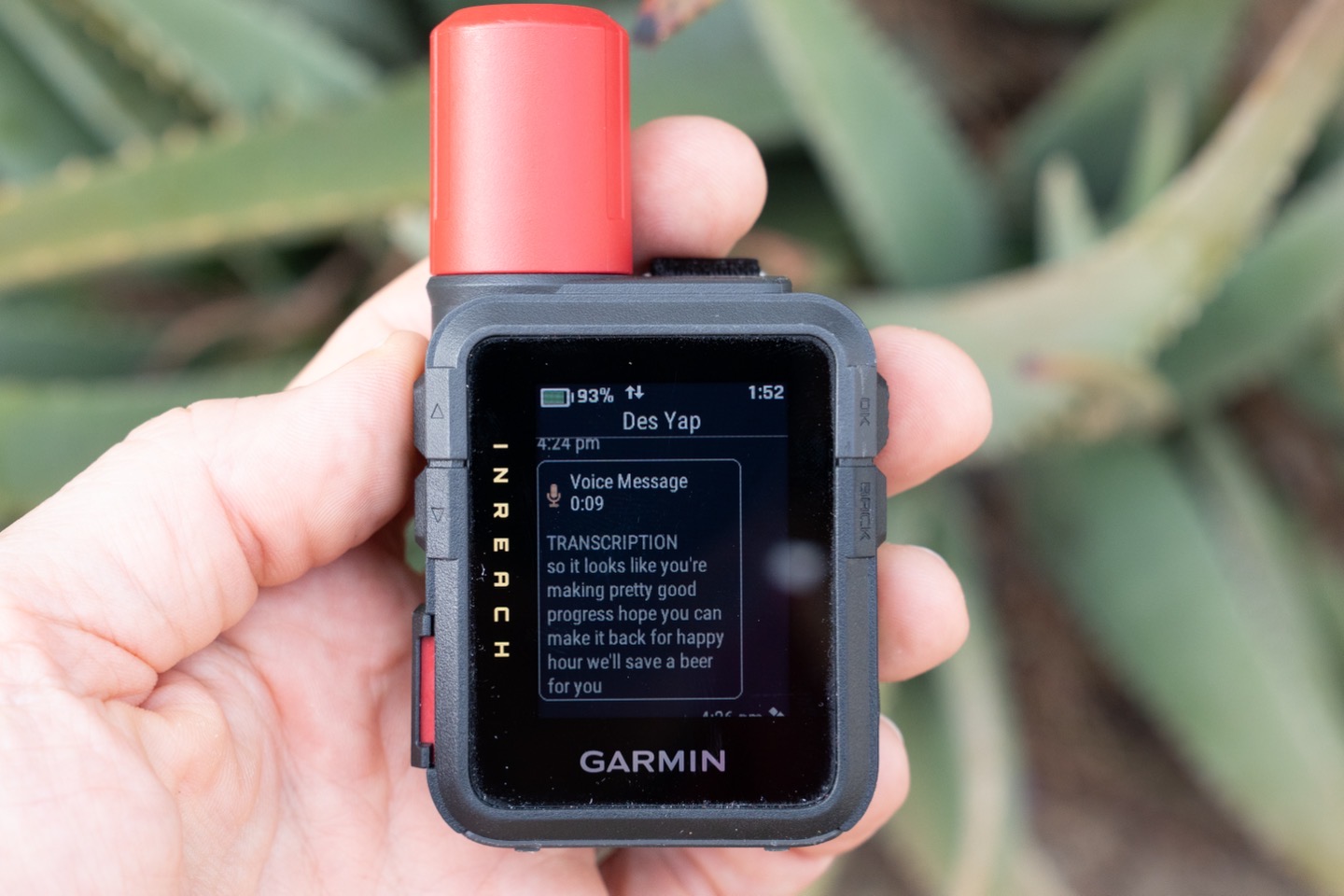 Garmin inReachMini3Plus Voice Transcription.