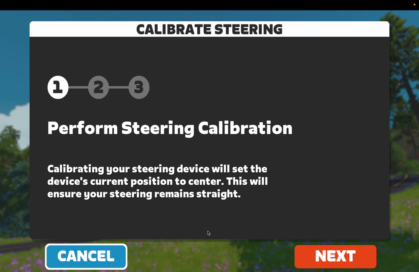 Zwift steeringcalibration.