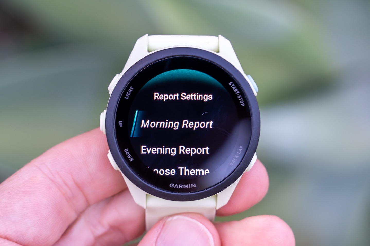 Garmin FR70 EveningMorningReportSettings.